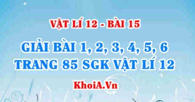 Bài tập Công suất tiêu thụ, điện năng tiêu thụ, hệ số công suất: Giải bài 1, 2, 3, 4, 5, 6 trang 85 SGK Vật lí 12 bài 15